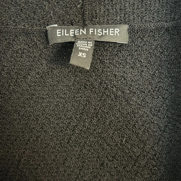 Eileen Fisher Black Wool Open Sweater Vest, XS, Draped Front - Picture 4 of 6